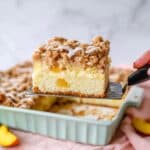 Moist & Tender Peach Coffee Cake with Crumble Topping Recipe