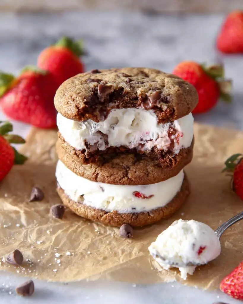 Chocolate-Strawberry Muffin Ice Cream Sandwiches Recipe