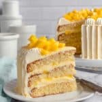 Mango Cake with Cream Cheese Frosting and Fresh Mango Garnish Recipe