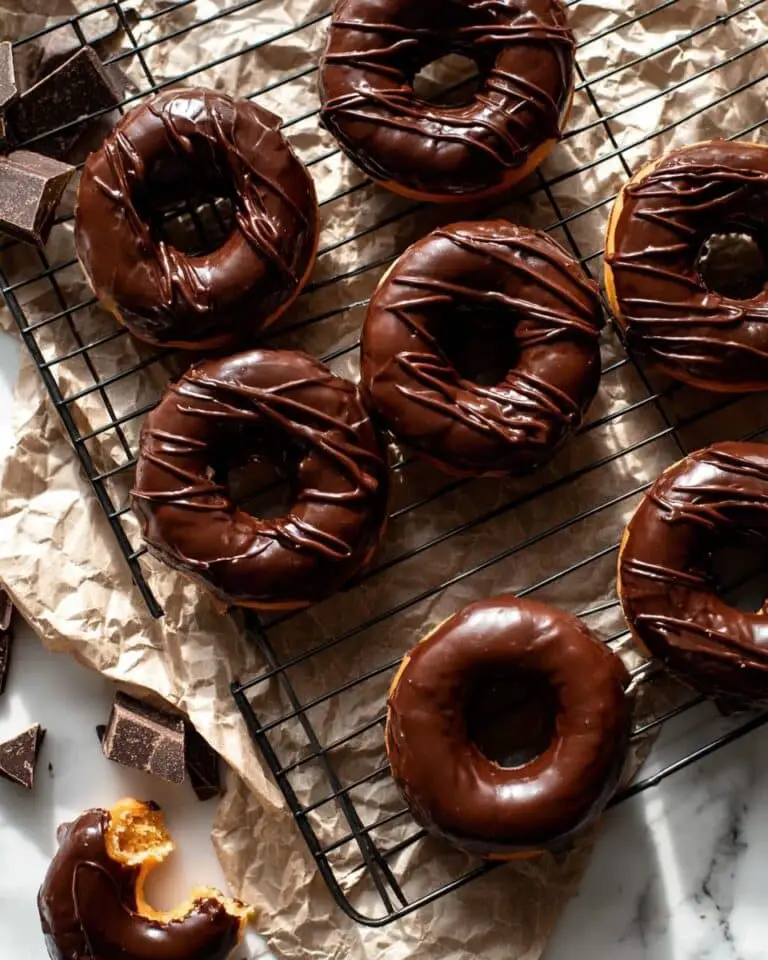 Homemade Baked Frosted Chocolate Donuts Recipe