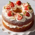 Layered Strawberry Bundt Cake with Buttercream and Whipped Cream Recipe