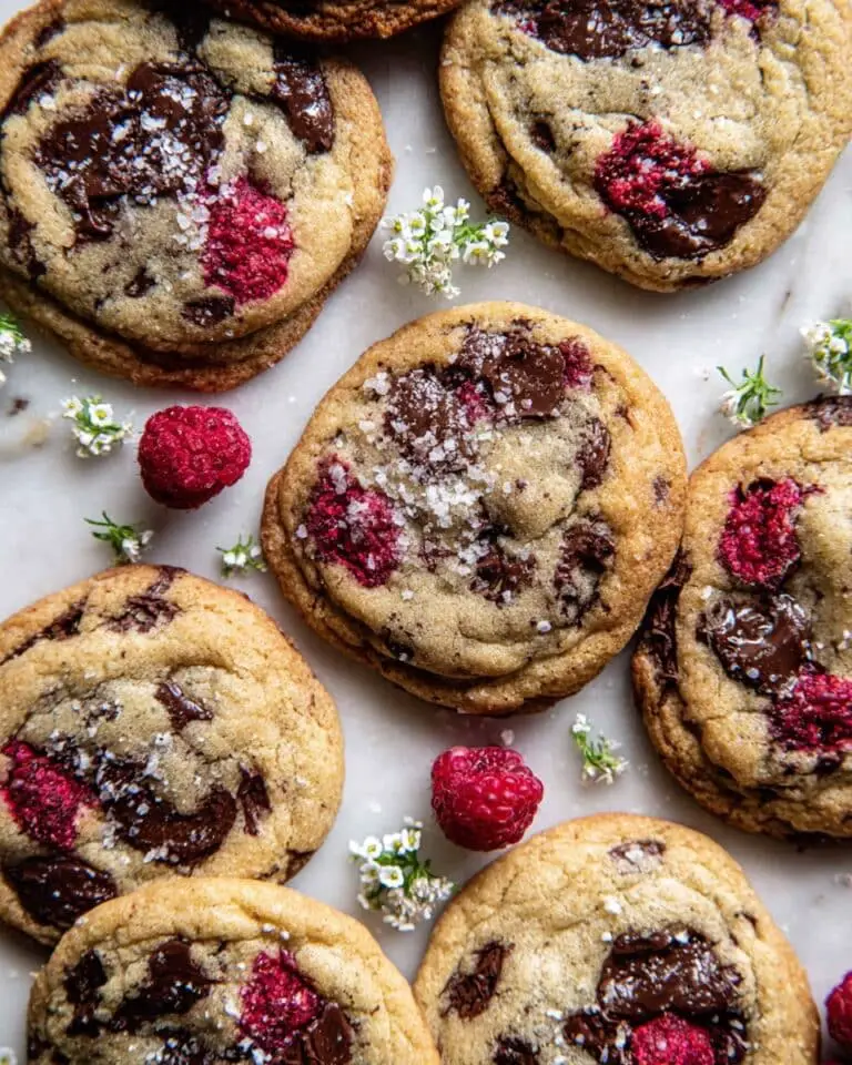 Brown Butter Raspberry Chocolate Chip Cookies Recipe