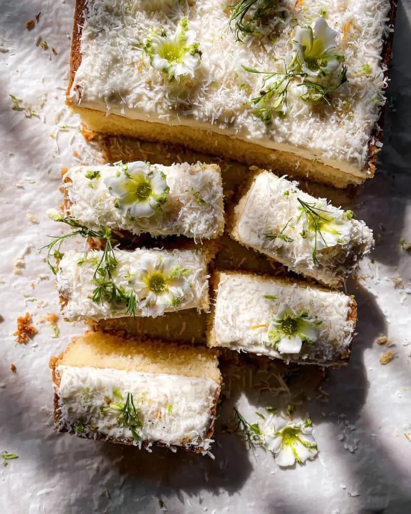 Coconut Sheet Cake with White Chocolate Coconut Frosting Recipe