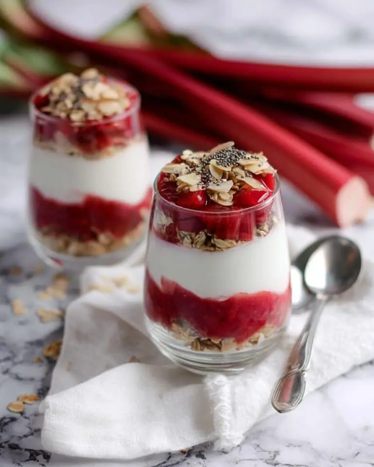Healthy Rhubarb Cheesecake in a Jar Recipe