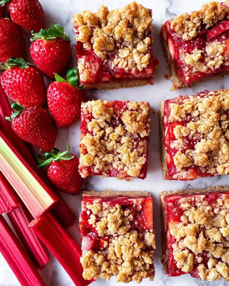 Strawberry Rhubarb Oatmeal Bars Recipe