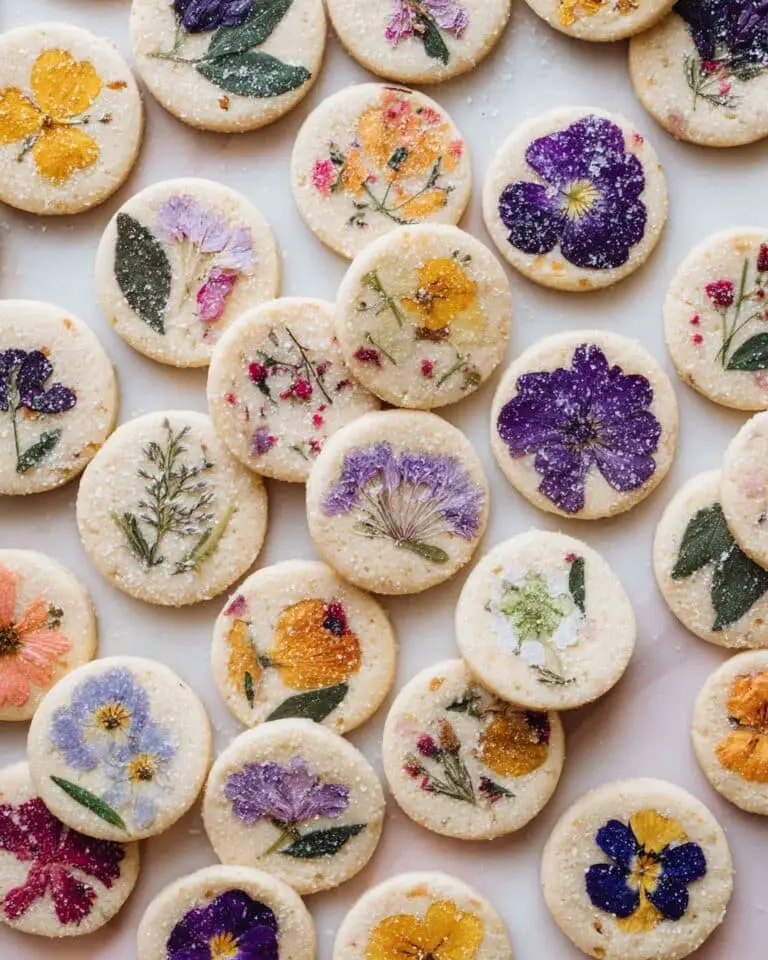 Edible Flower Pistachio Gluten-Free Shortbread Cookies Recipe