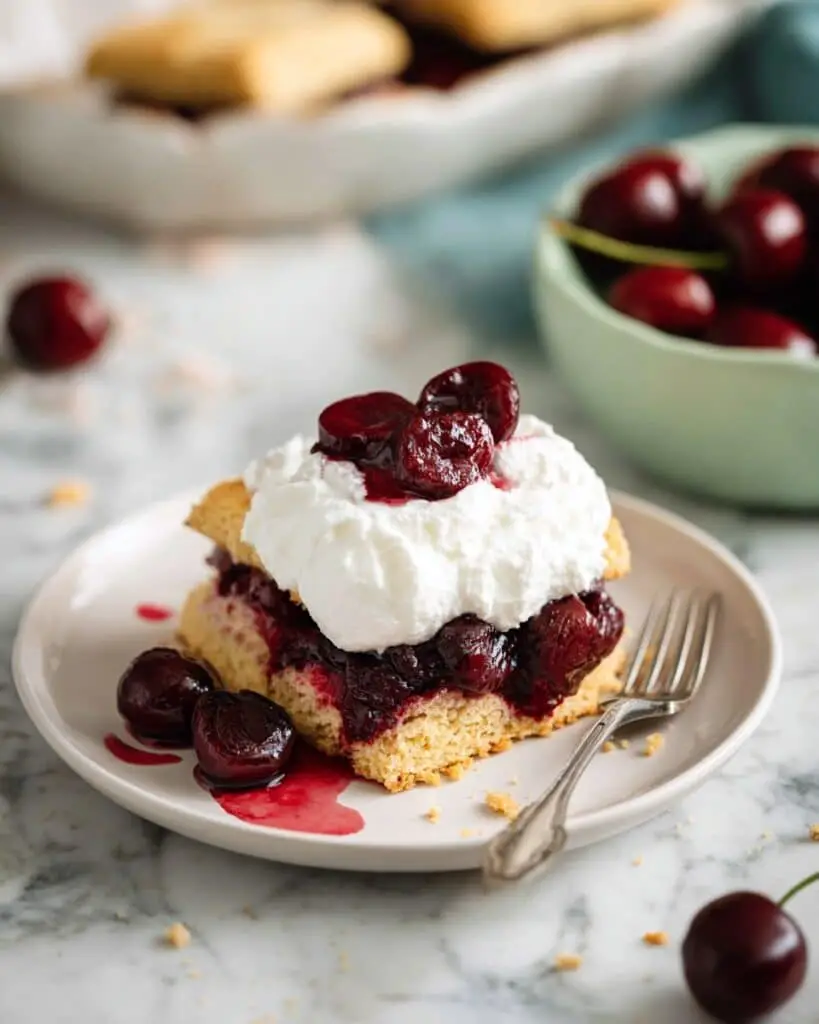 Cherry Shortcakes with Amaretto Whipped Cream Recipe