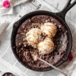 Gluten-Free Skillet Brownie with Raspberries and Greek Yogurt Recipe