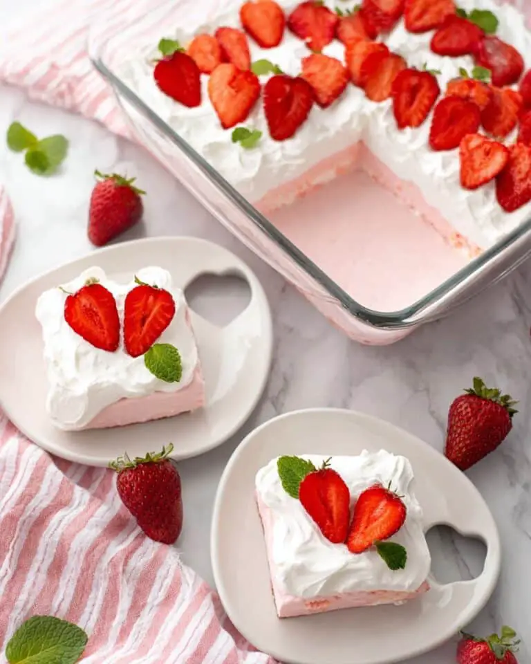 Creamy No-Bake Strawberry Angel Food Cake (Only 4 Ingredients) Recipe