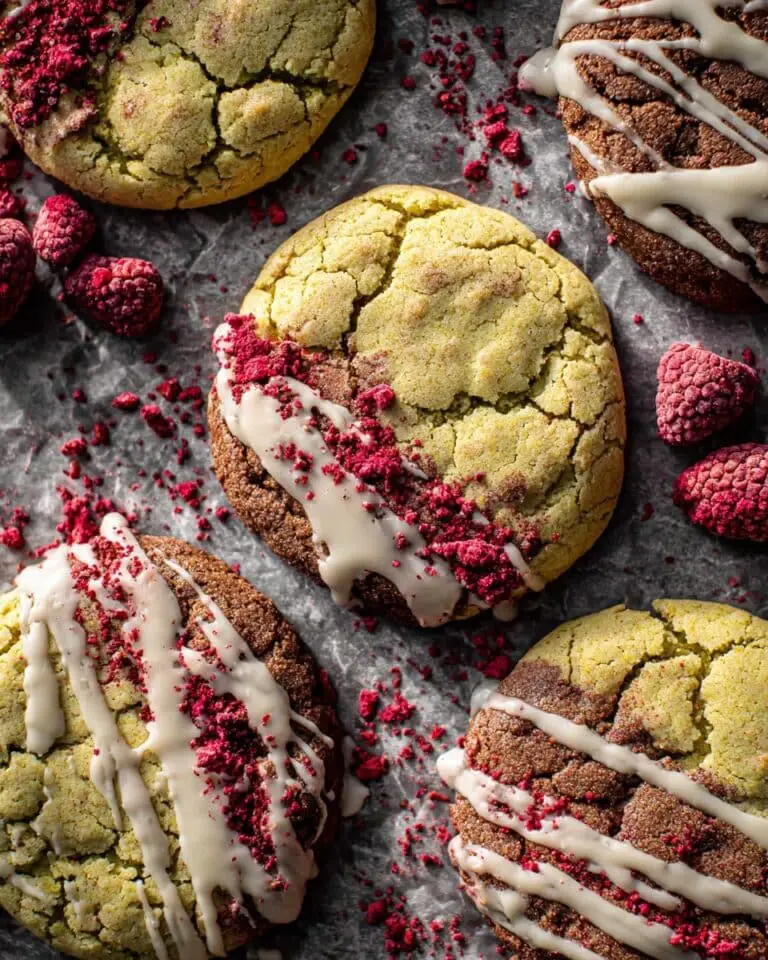 White Chocolate Raspberry Swirled Pistachio Cookies Recipe