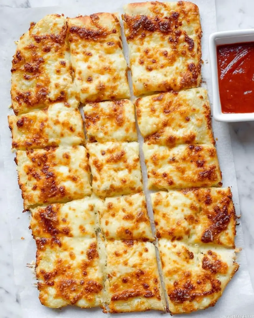 Sweet Garlic Flatbread Sticks with Mozzarella and Brown Sugar Recipe