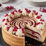 Vanilla Cranberry Vertical Layer Cake Recipe