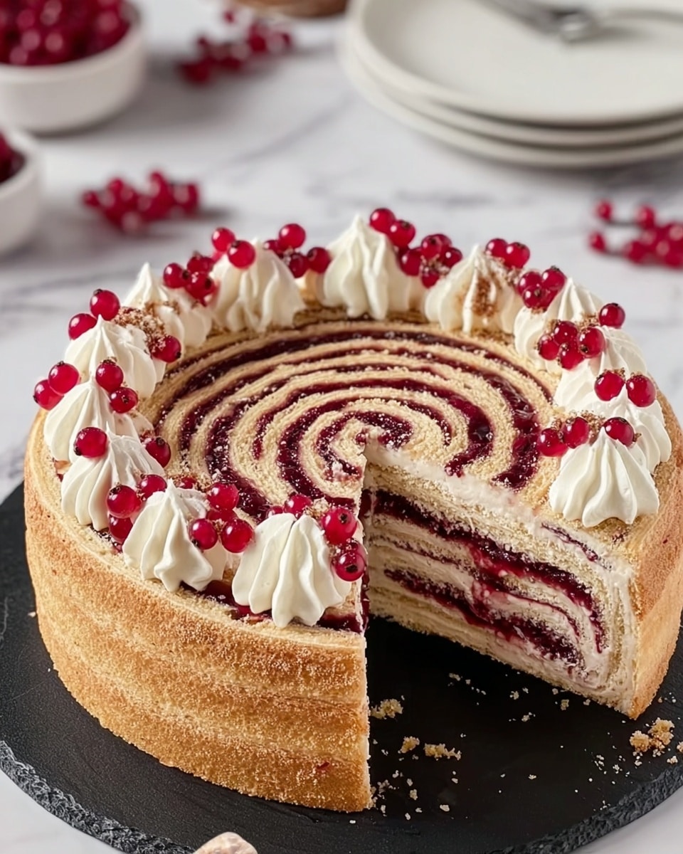 Vanilla Cranberry Vertical Layer Cake Recipe