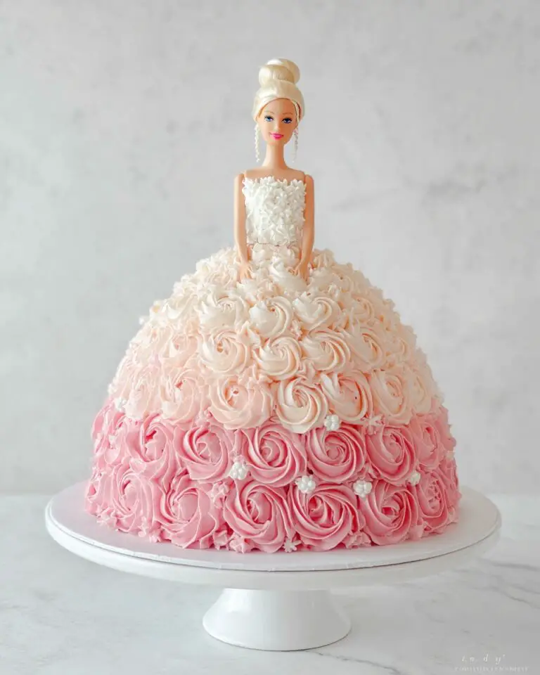 Barbie Cake with Rosette Decor Recipe