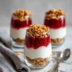 Vanilla Yogurt Cheesecake Pots with Toasted Oats and Raspberries Recipe