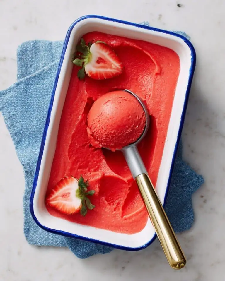Easy Strawberry and Rhubarb Sorbet Recipe