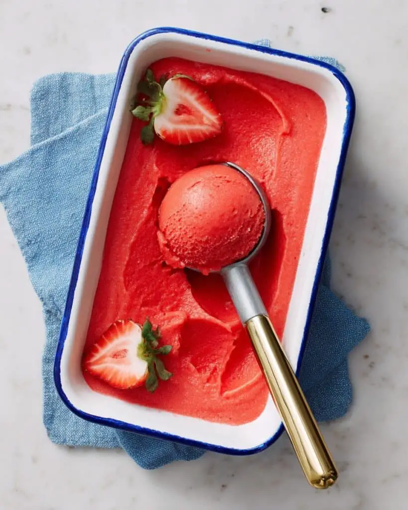 Easy Strawberry and Rhubarb Sorbet Recipe