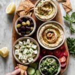 Mezze Platter with Tabbouleh, Hummus, Baba Ghanoush, and Fresh Vegetables Recipe