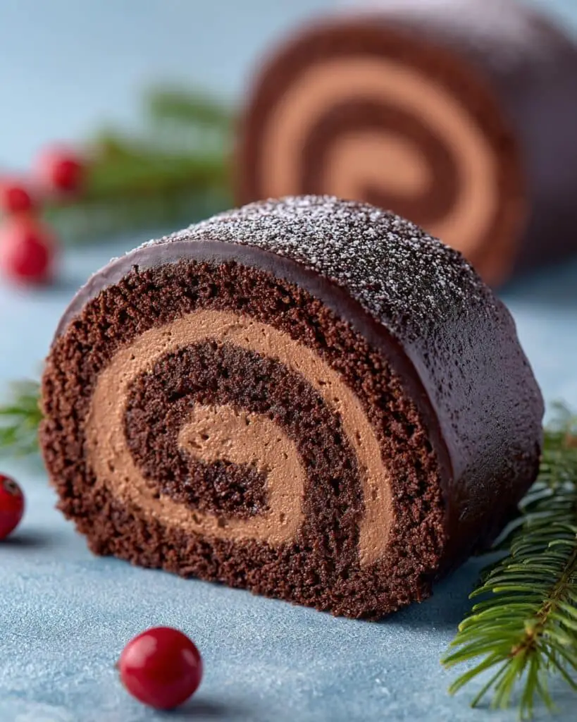 Decadent Chocolate Yule Log Cake Recipe