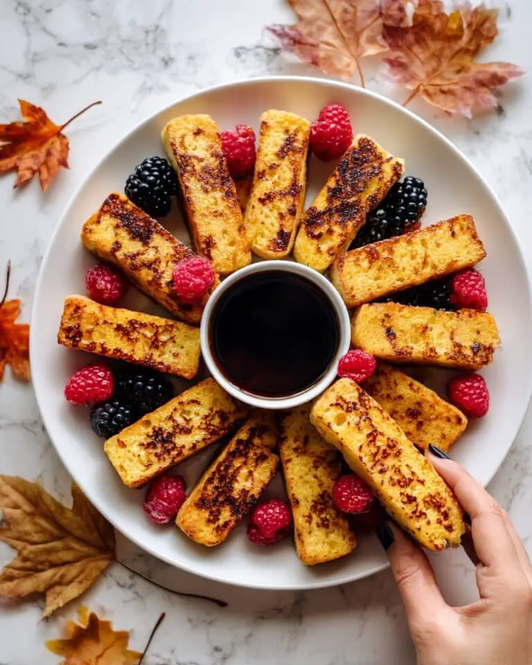 French Toast Sticks with Berries and Maple Syrup Recipe