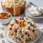 Popcorn Cake with Mini Marshmallows and M&M’s Recipe