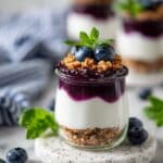Blueberry Parfait with Homemade Blueberry Sauce and Granola Recipe