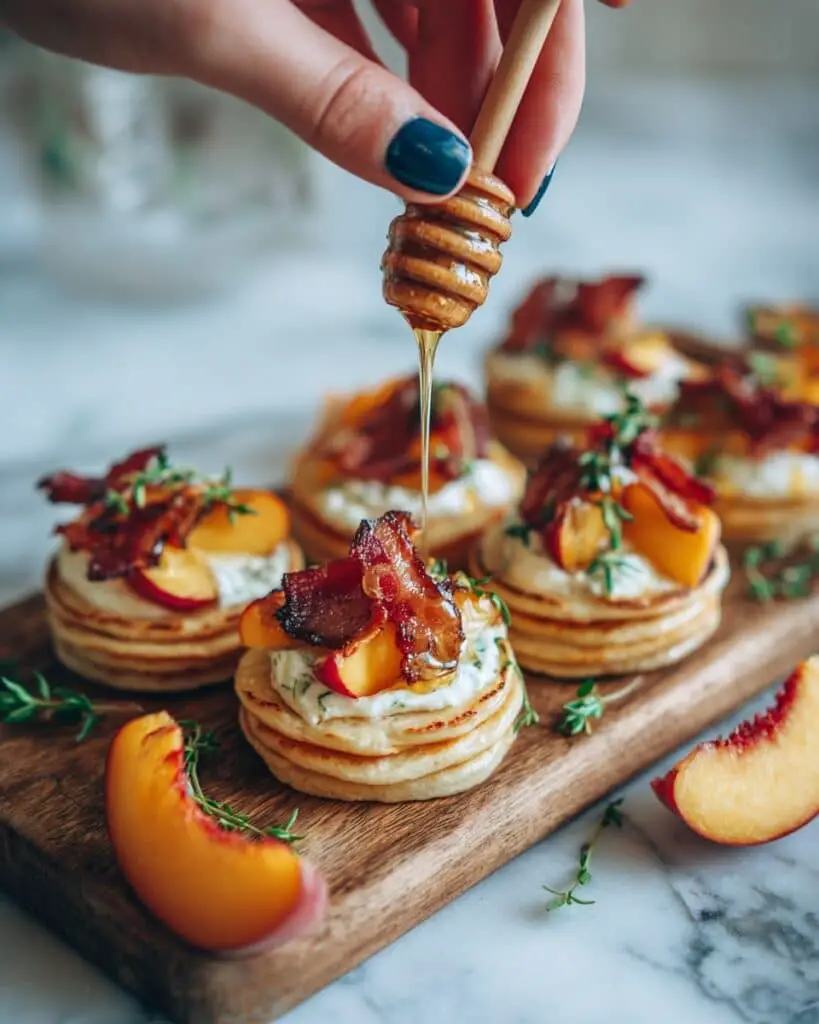 Peach and Pancetta Pancake Tacos with Whipped Cream Recipe