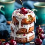 Baked Cherry Bakewell Doughnuts Recipe