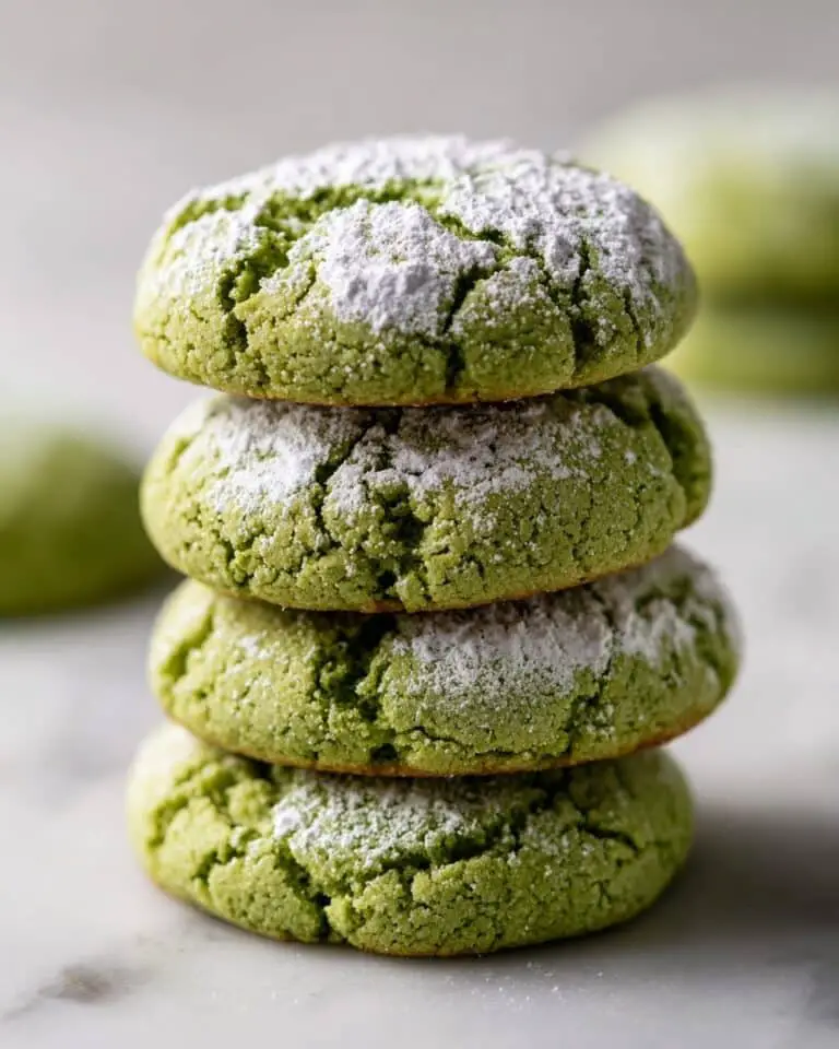 Coconut Matcha Crinkle Cookies Recipe