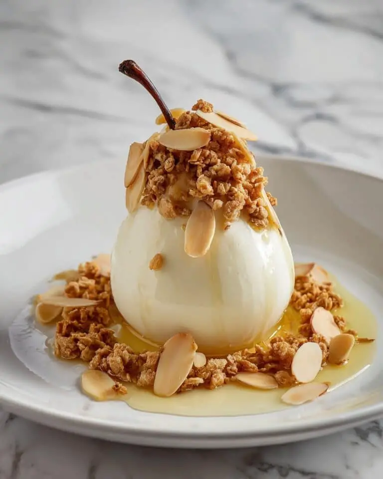 Poached Pears with Ginger Cream and Gingersnap Oat Crisp Recipe