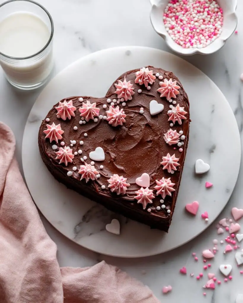 Chocolate Heart Cake with Rich Cocoa Frosting Recipe