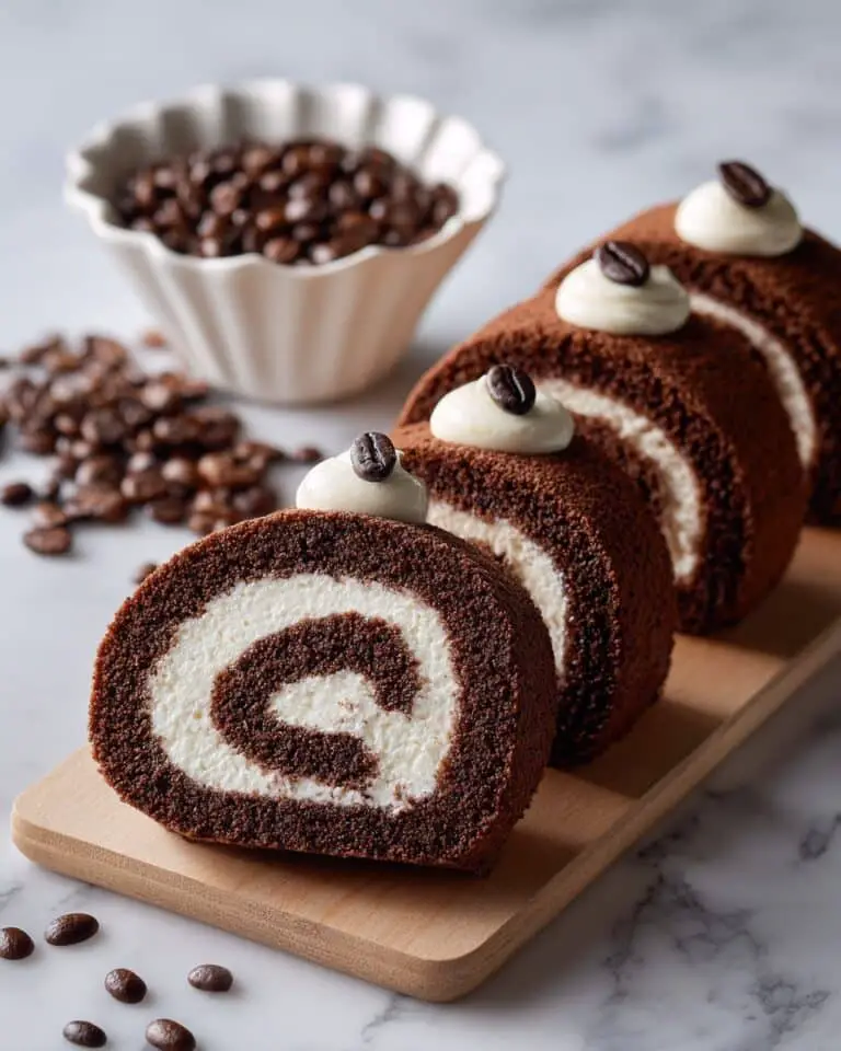 Mocha Roll Cake with Espresso Whipped Cream Recipe