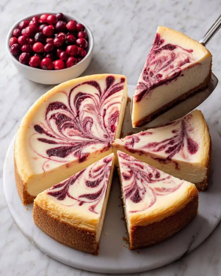 Cranberry Swirl Cheesecake Recipe