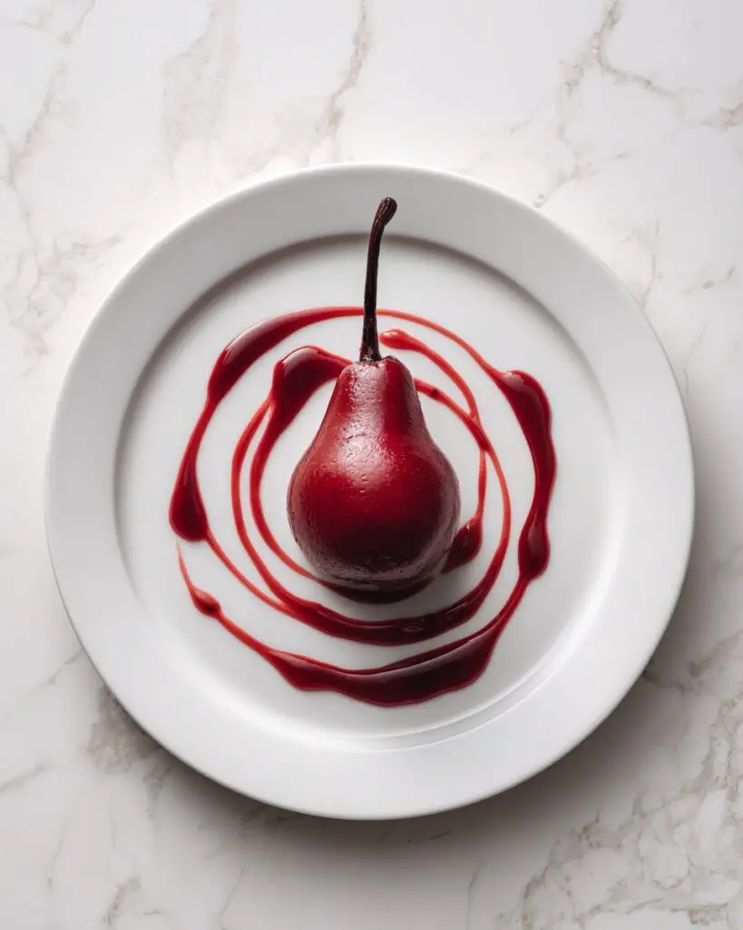 Poached Pears in Pomegranate-Spiced Syrup Recipe
