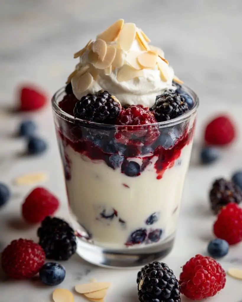 Ricotta Berry Parfaits with Lemon and Almond Topping Recipe