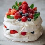 Classic Pavlova Cake with Fresh Berries and Cream Recipe
