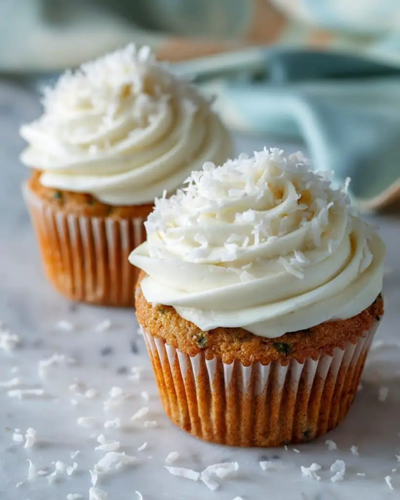 Easy Coconut Cupcakes with Coconut Buttercream Frosting Recipe