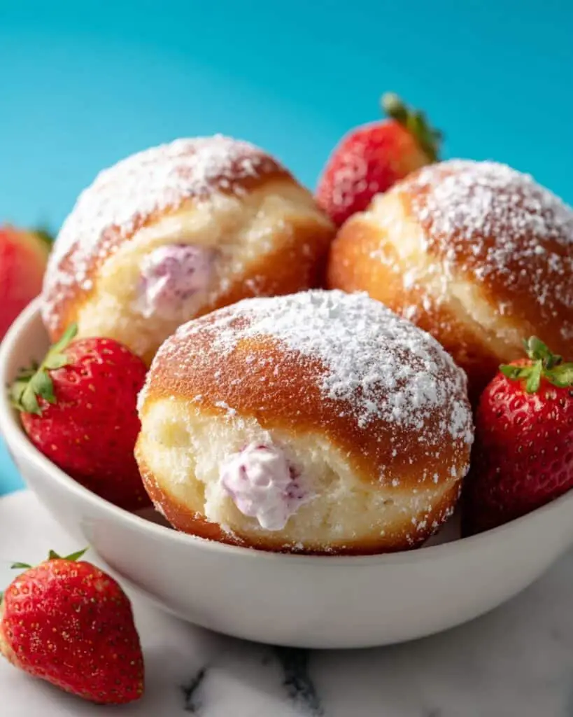 Strawberry Custard Filled Donuts Recipe