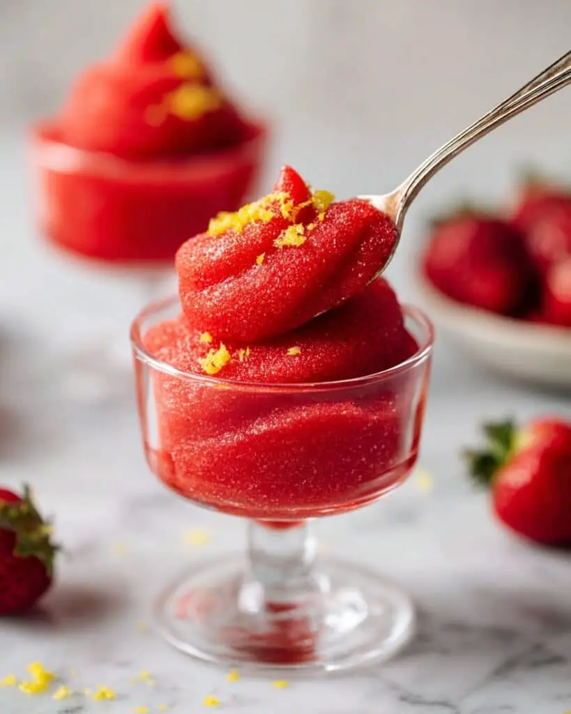 Strawberry Lemon Sorbet Recipe