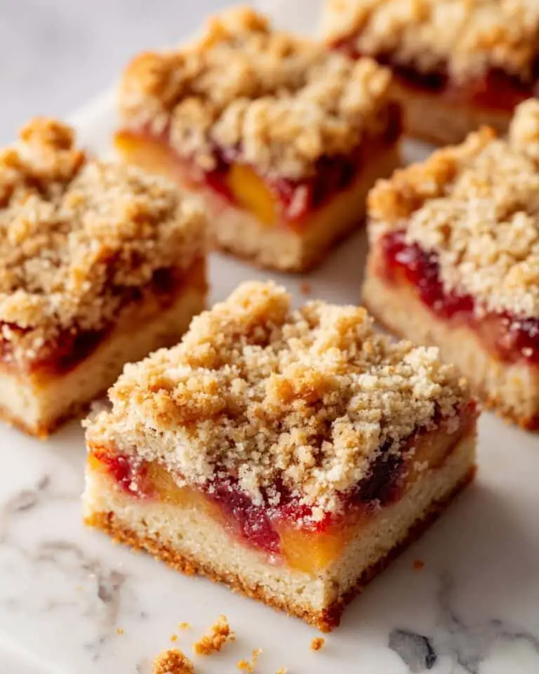 Raspberry Peach Crumb Bars Recipe