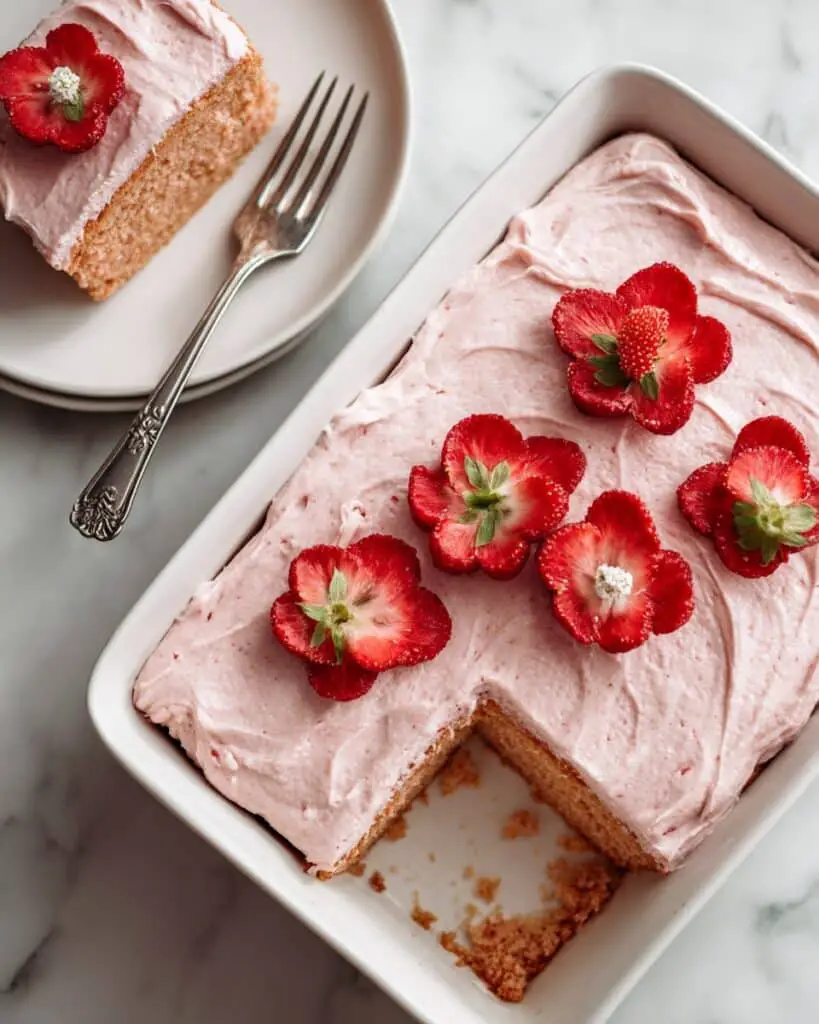 Fresh Strawberry Sheet Cake with Strawberry Buttercream Recipe